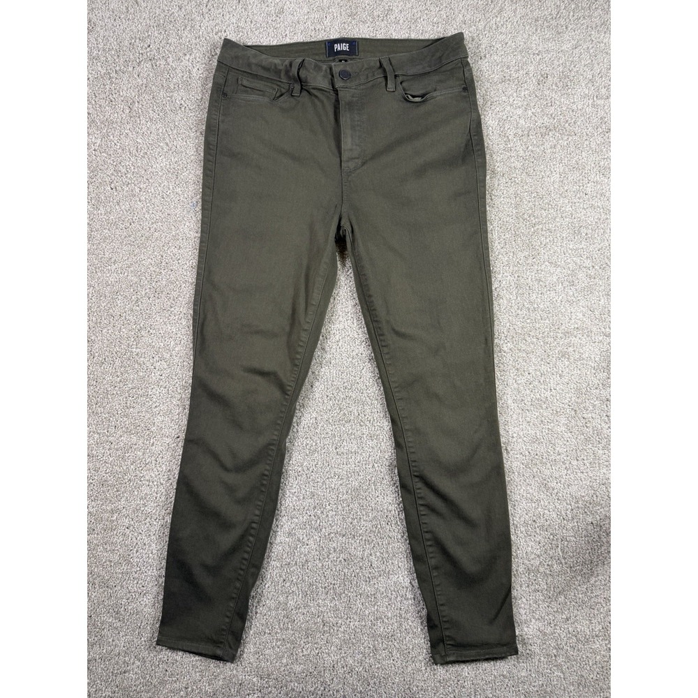 Paige Women's Green Skinny Jeans Size 31 Olive Khaki Casual Pants